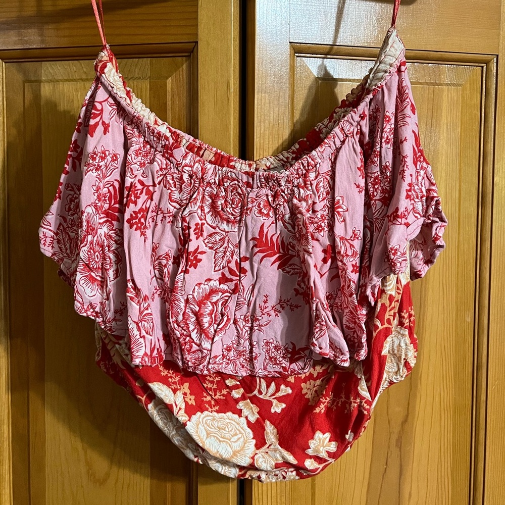 Buckle Mixed Print Tube Top